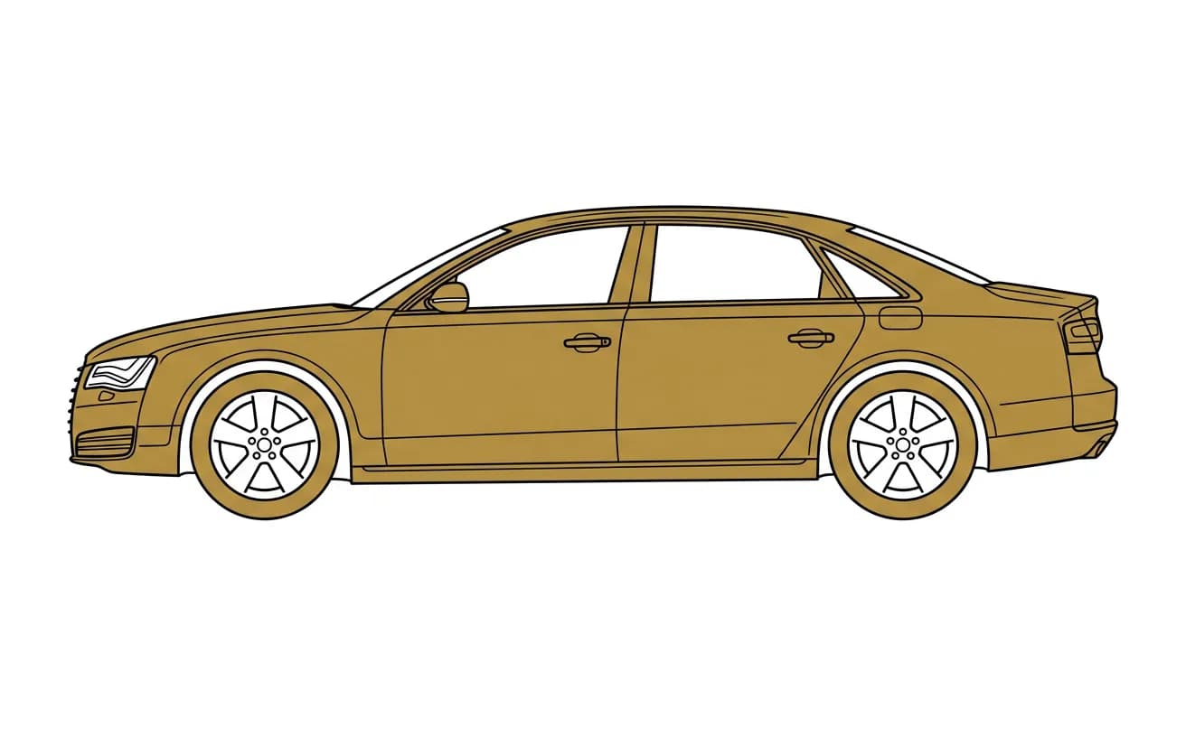 Side view illustration of a executive car