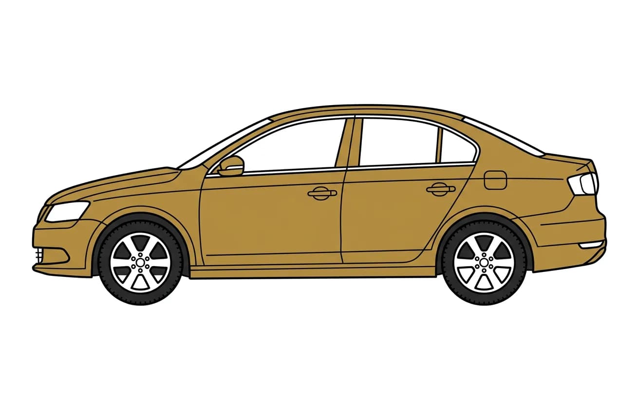Side view illustration of a standard car